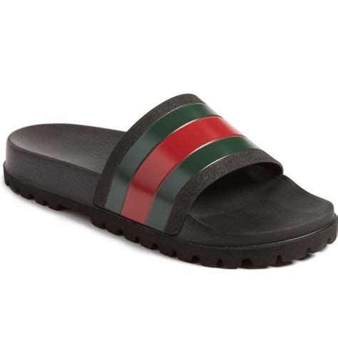 gucci black fur slides|Gucci slides nordstrom.